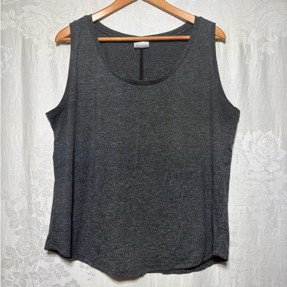 Columbia Tank Top XXL Gray Scoop Neck Split Back Relaxed Exercise Outdoor Gym